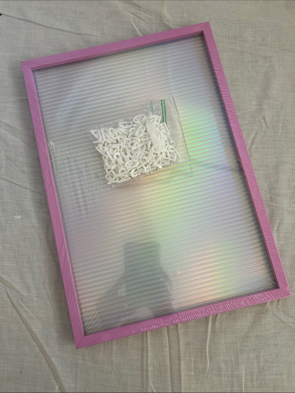 Letter Board Pink/ Iridescent/ White - Home Organization